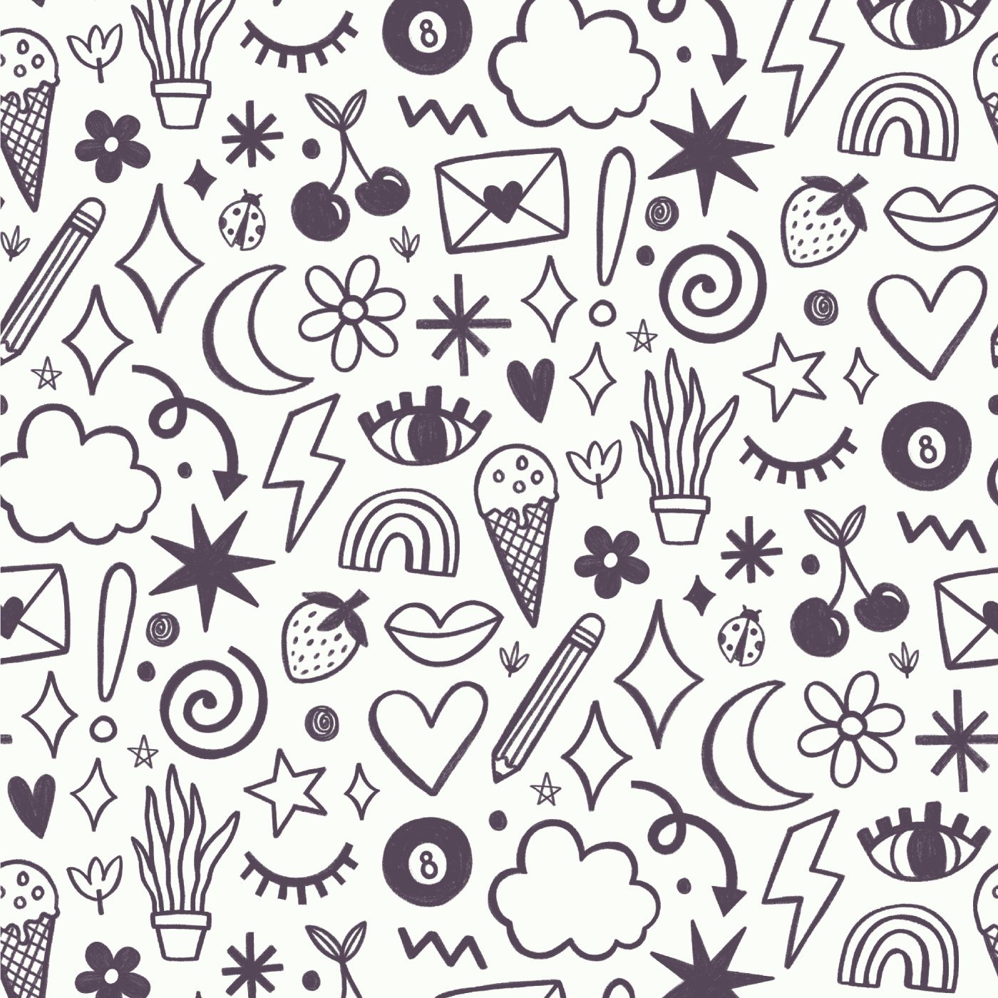 Doodle Art Peel and Stick Wallpaper. Love vs. Design