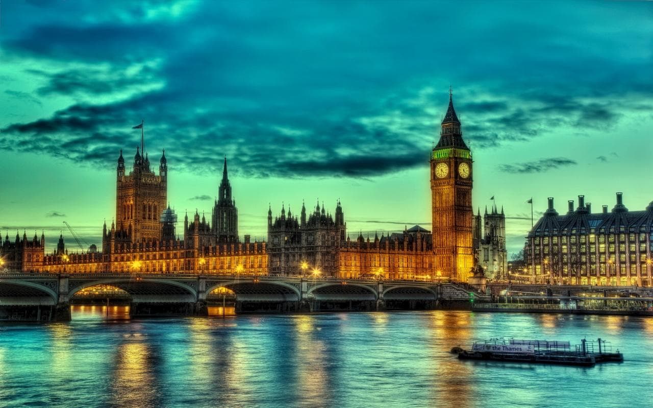 The houses of parliament in London, England. - London