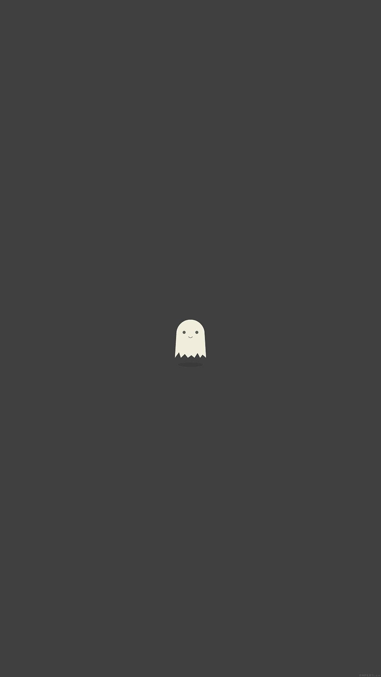 Minimalistic wallpaper of a ghost on a dark grey background - Ghost