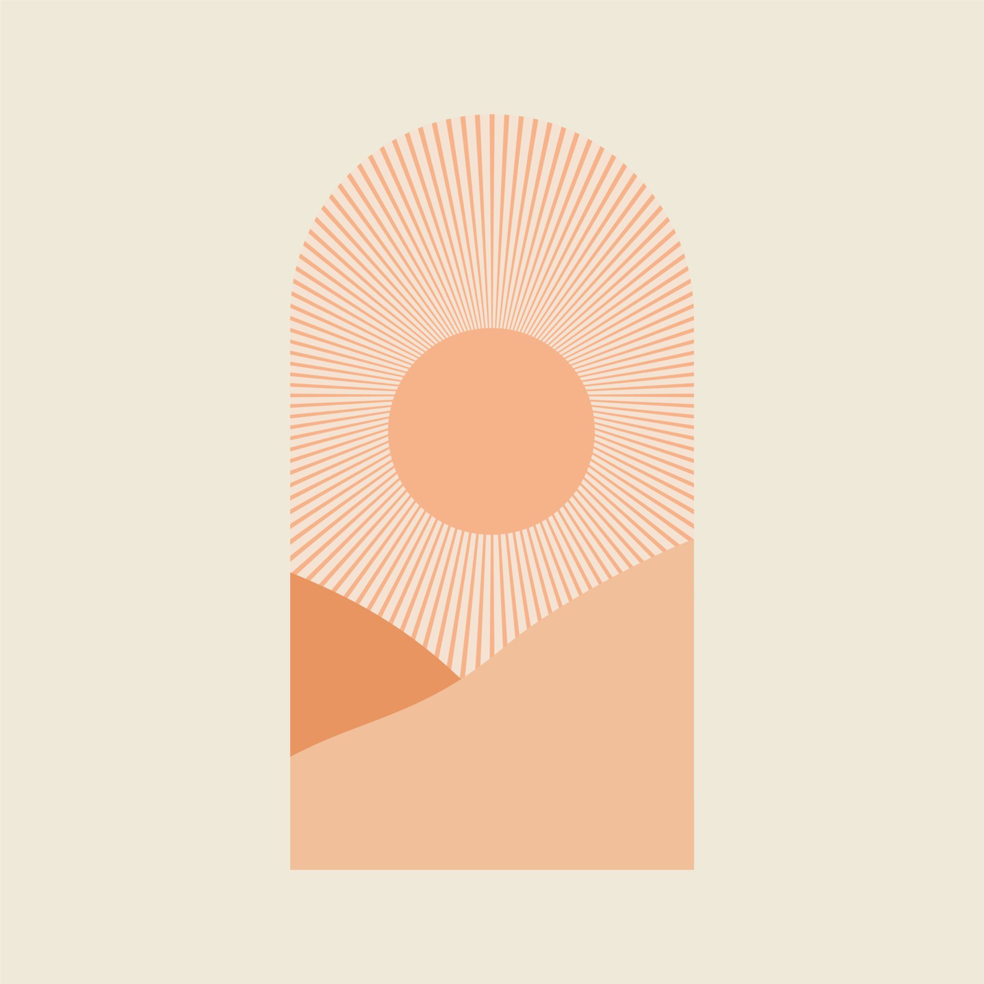 A sunset in the desert with an orange and yellow background - Terracotta