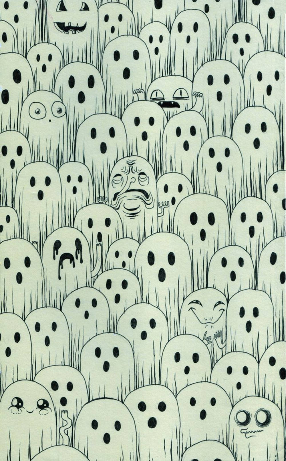 Download Ghost Aesthetic Weird Faces Wallpaper