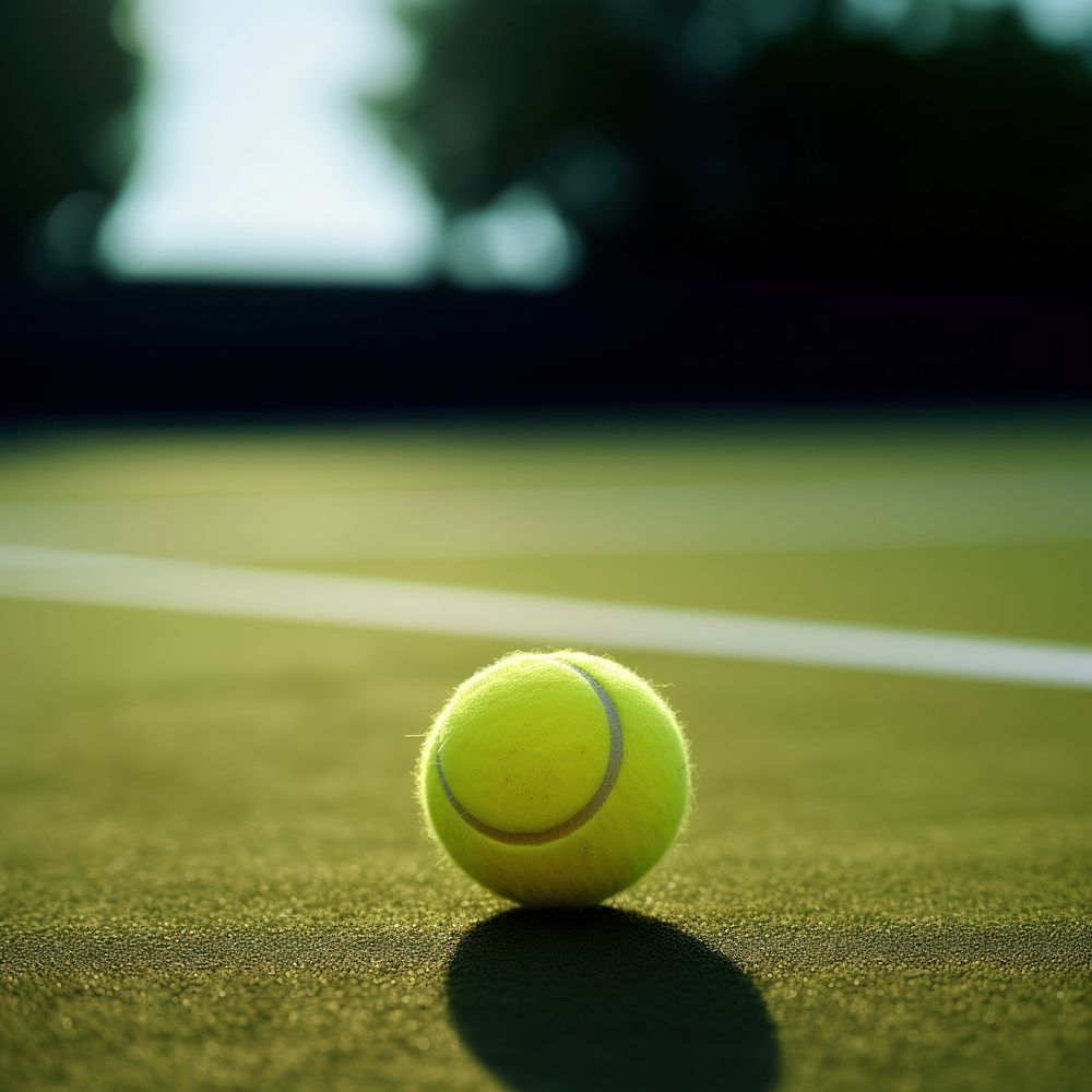 A tennis ball on the court, waiting to be hit. - Tennis