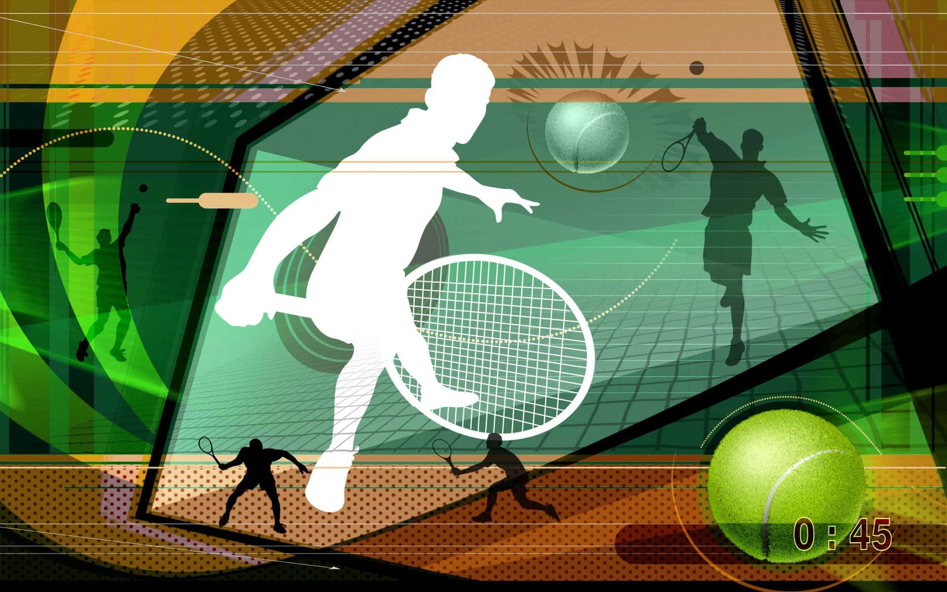 Download HD Green Aesthetic Tennis Vector Art Background