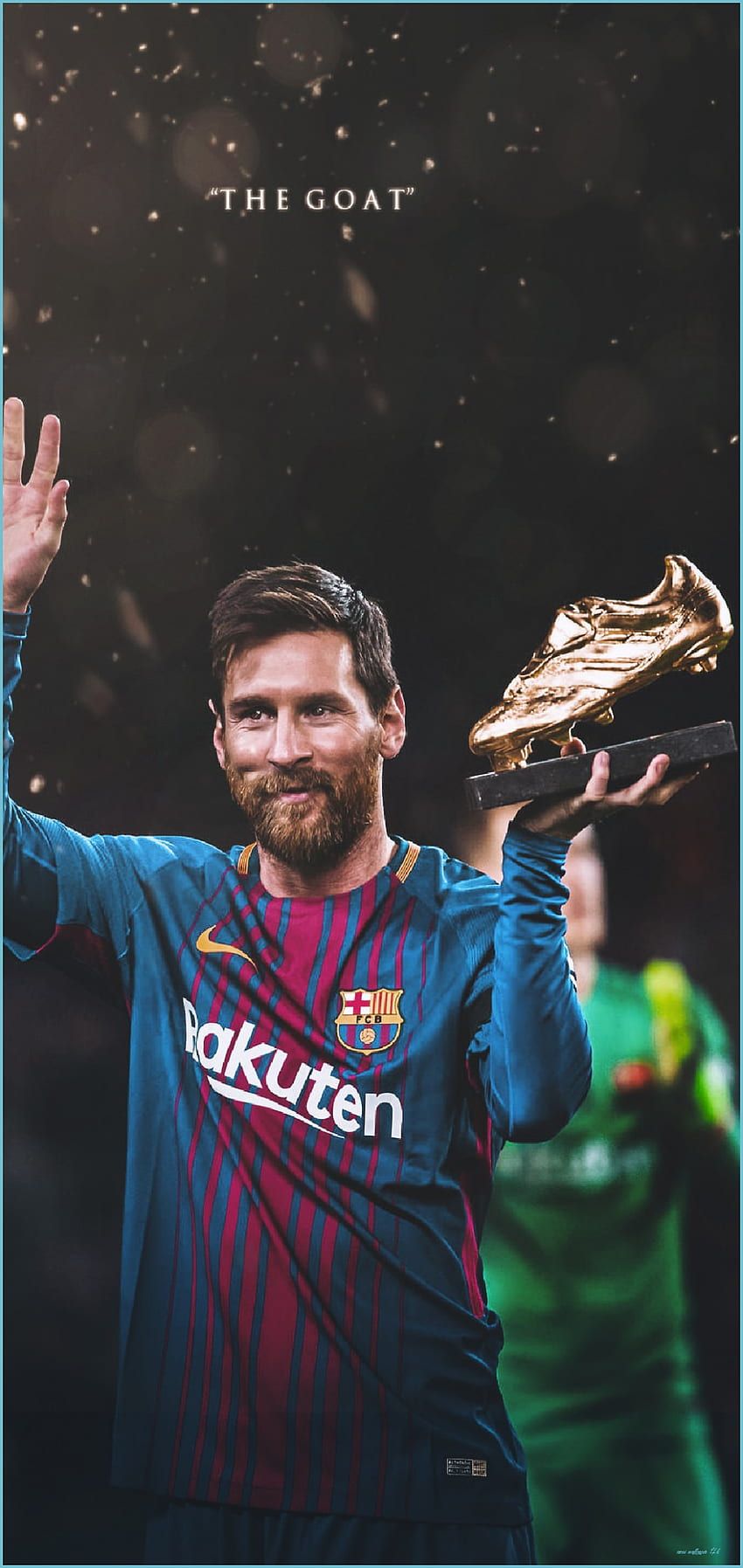 Lionel Messi holding his golden boot wallpaper for iPhone and Android mobiles - Messi
