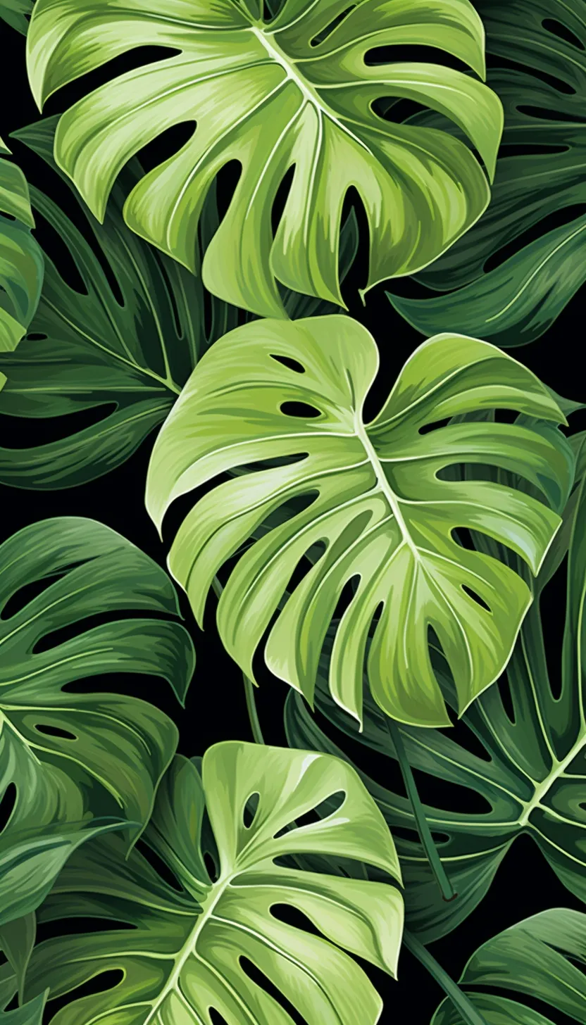 monstera leaves illustration