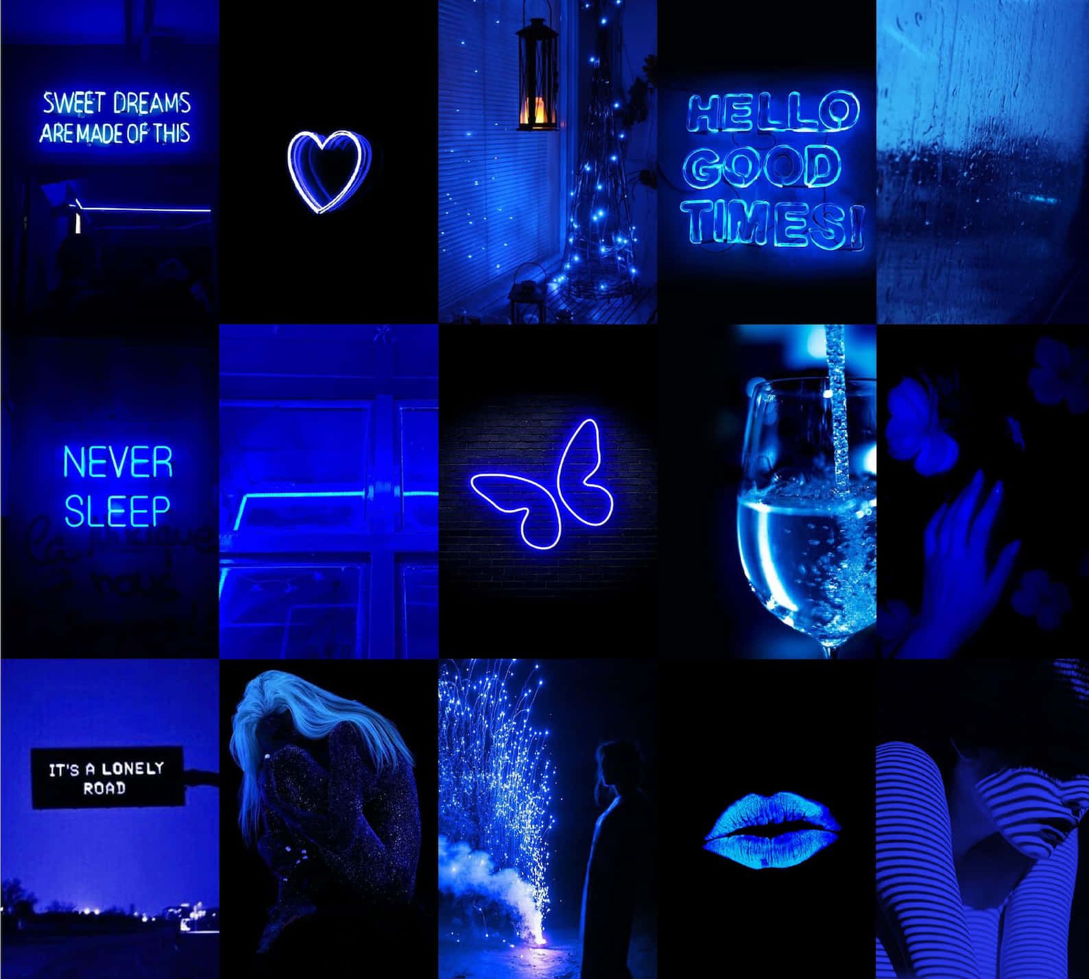 Download Turn up the vibes with this neon blue aesthetic