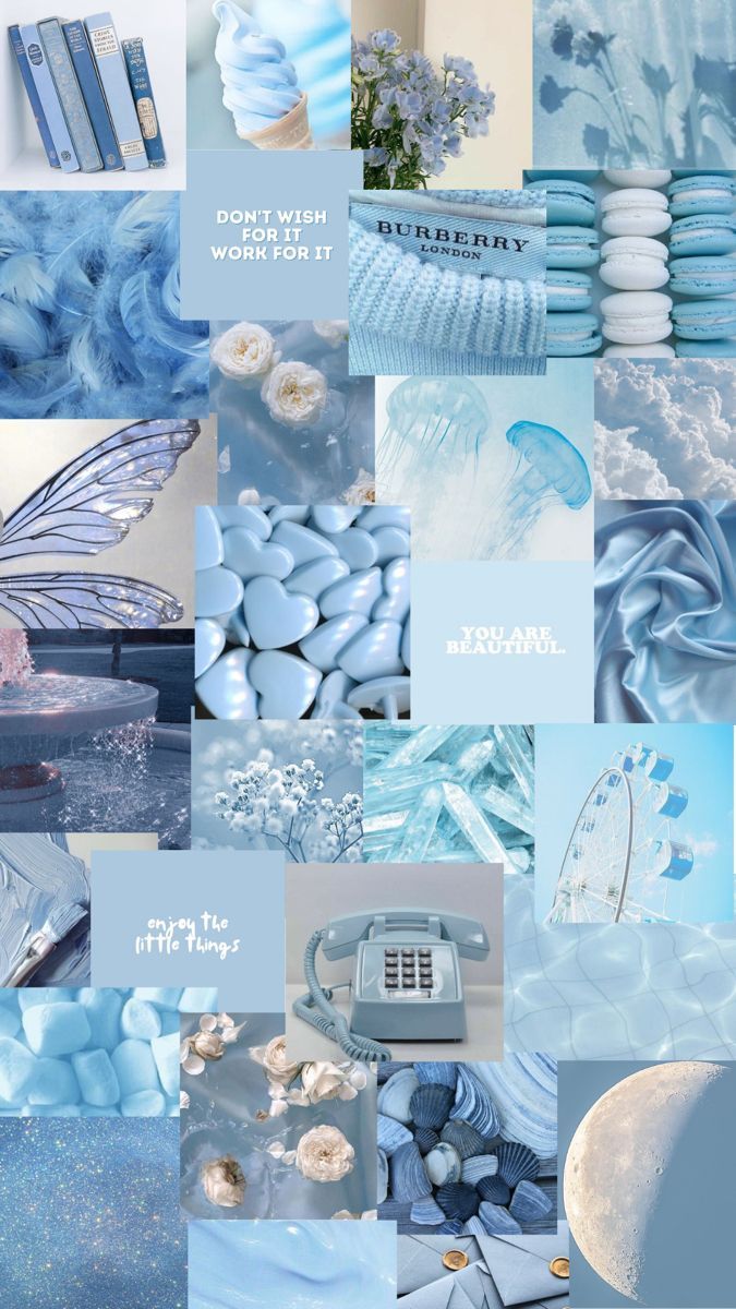 Aesthetic blue background with white and blue elements - Light blue