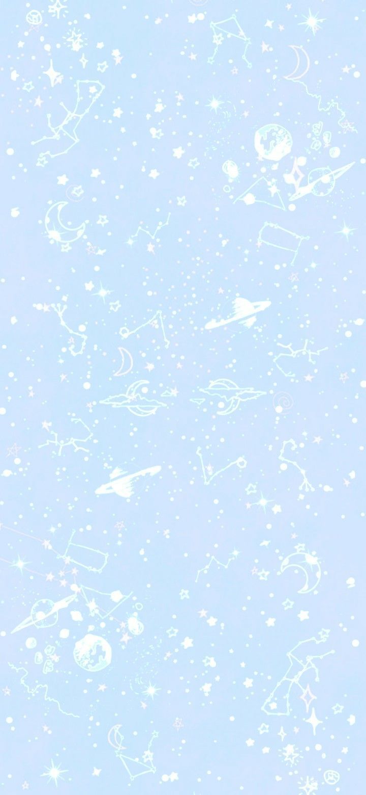 A blue background with white stars and constellations - Light blue