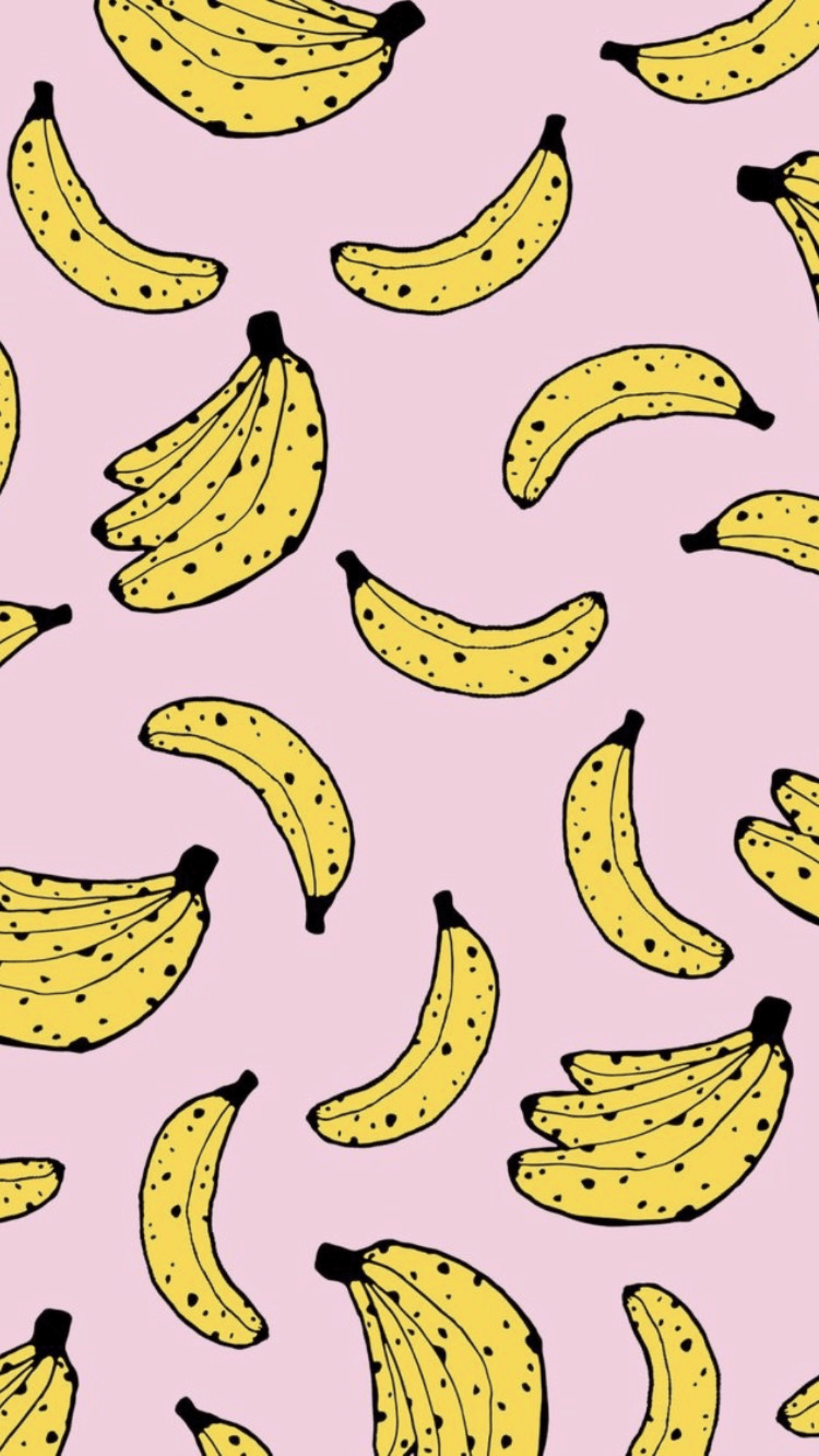 Wallpaper of bananas on a pink background - Banana