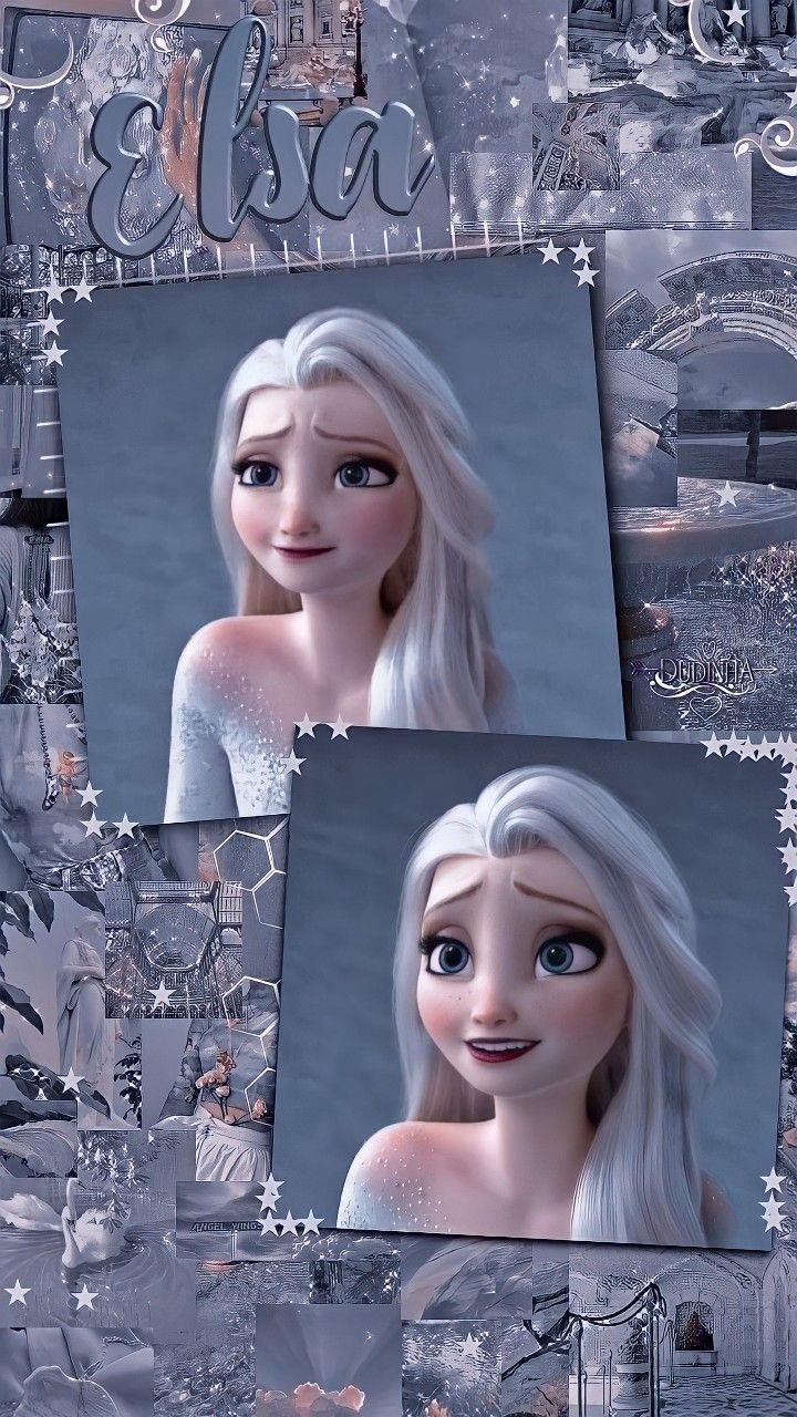 Elsa from Frozen in a silver aesthetic - Elsa