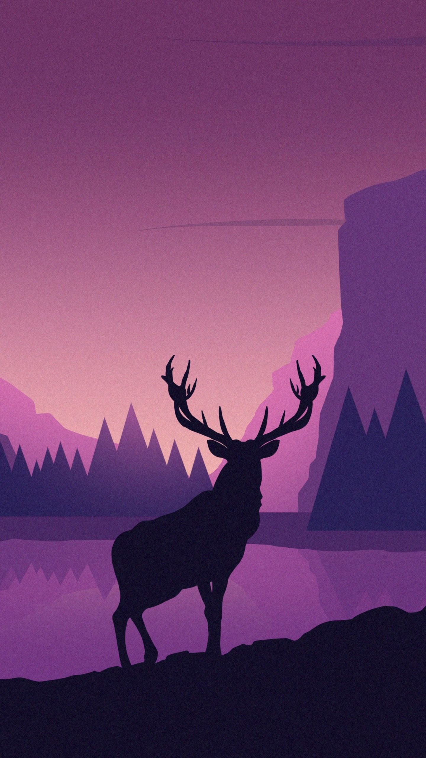 Purple deer wallpaper. Monochromatic art, Art wallpaper, Deer wallpaper