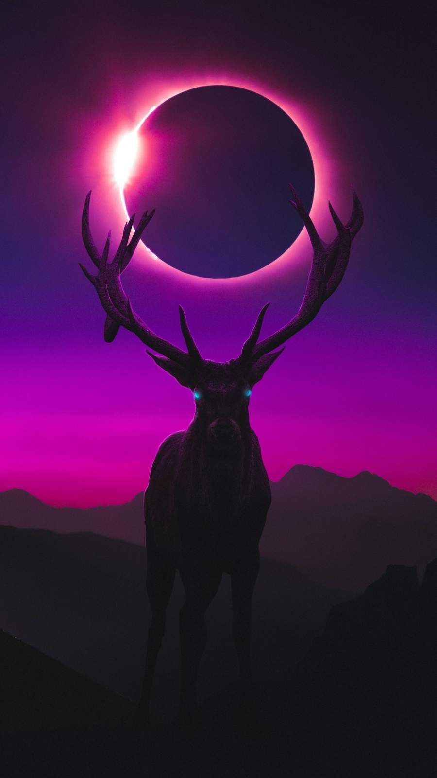 Deer and Moon iPhone Wallpaper. Deer wallpaper, iPhone wallpaper moon, Mobile wallpaper