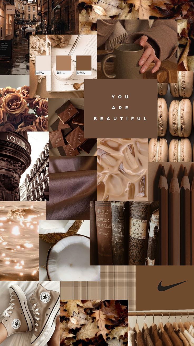 chocolate brown & beige collage