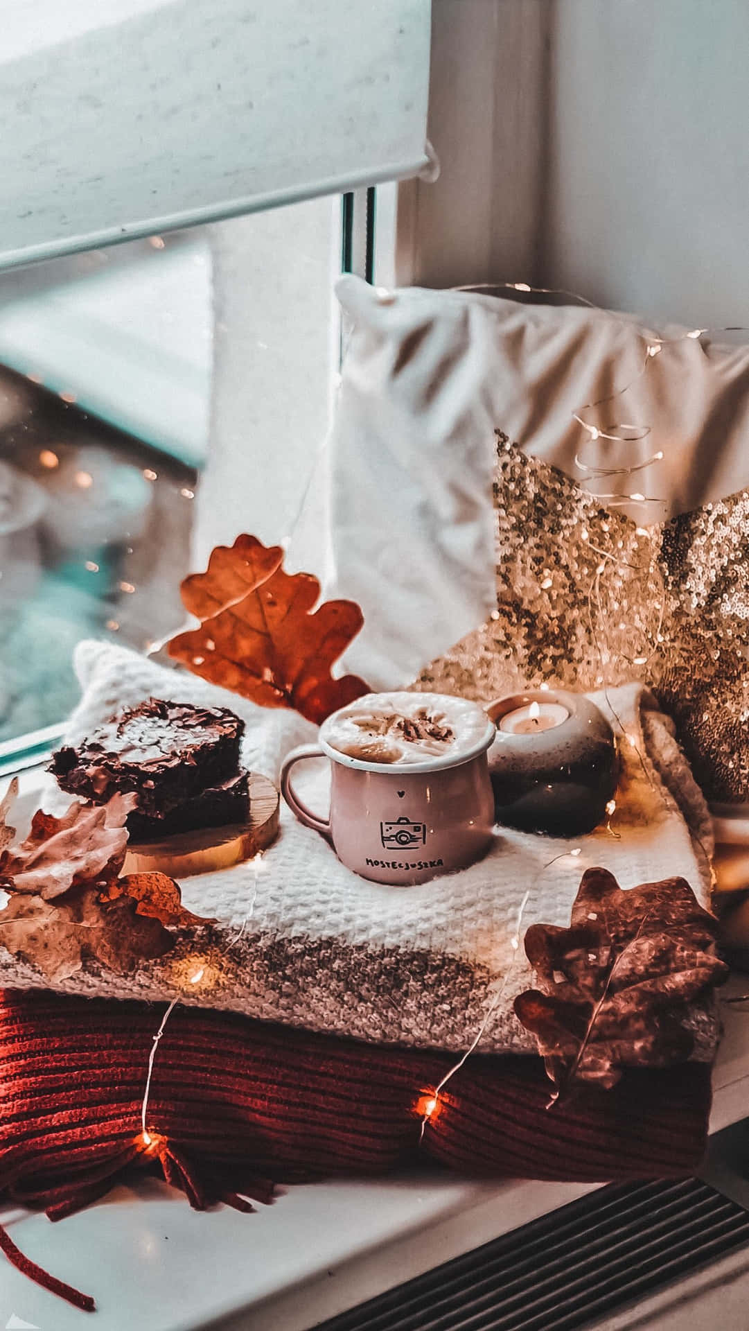 A cozy autumn aesthetic with chocolates by the windowpane - Chocolate