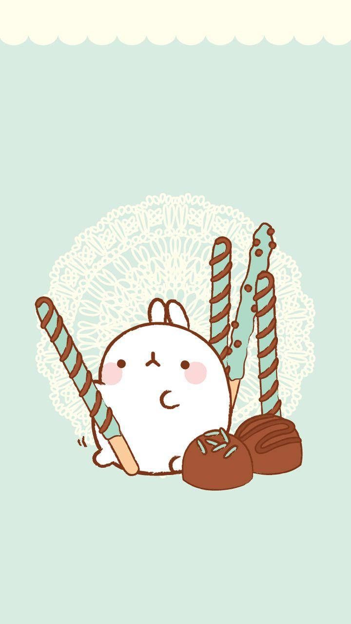 Download Molang With Chocolates Wallpaper