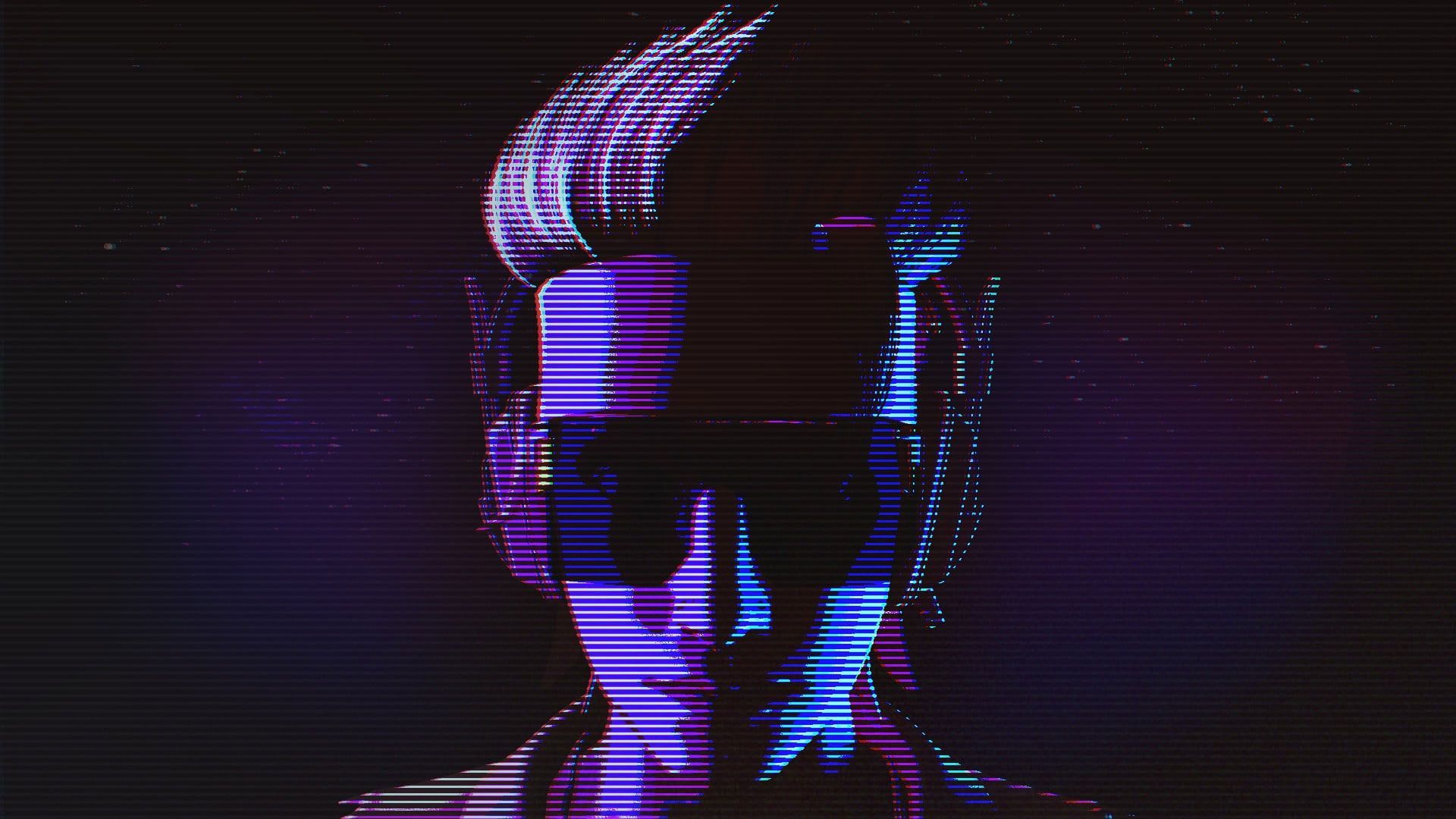 A distorted image of a man with sunglasses - VHS