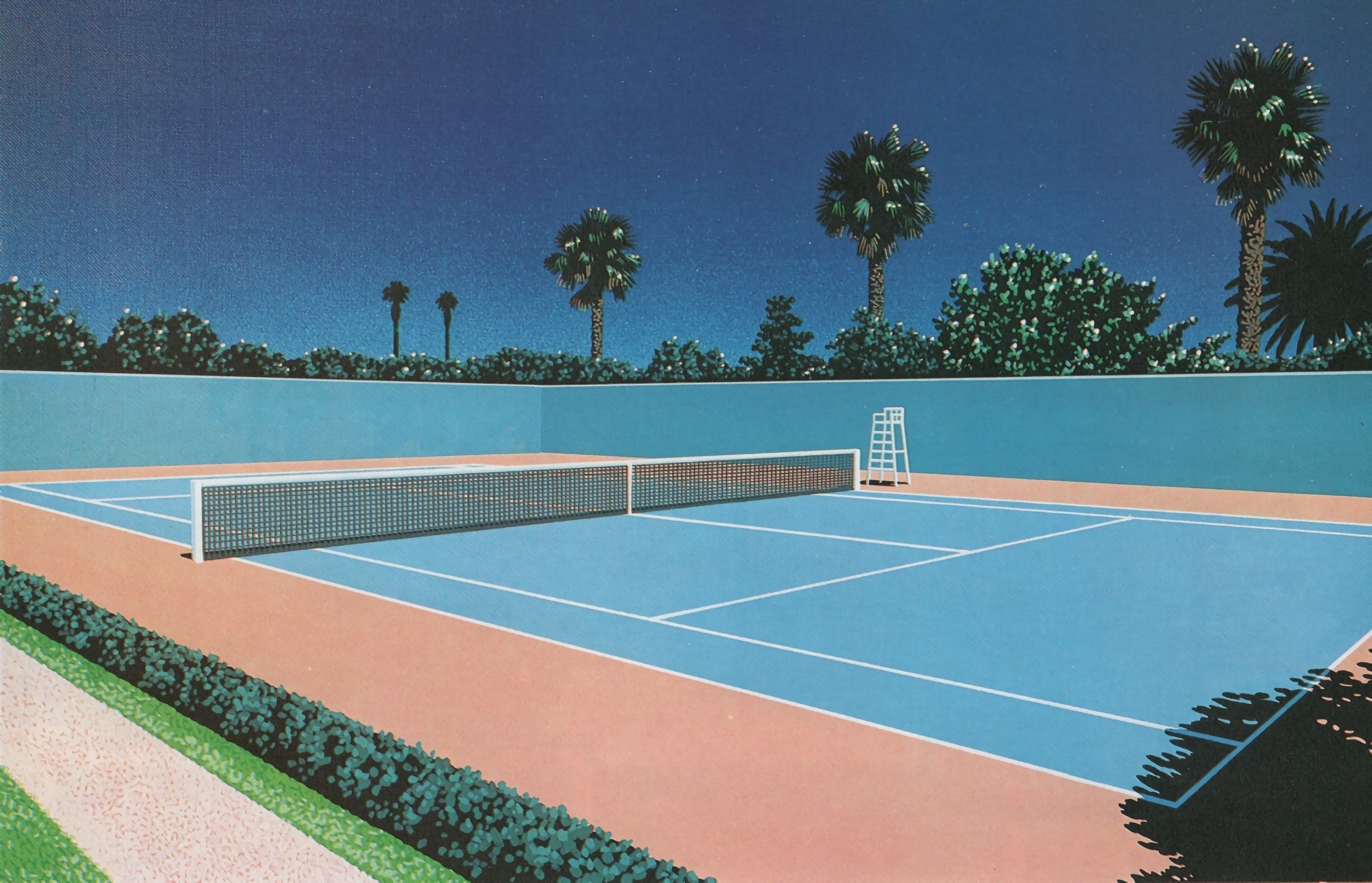 Retrowave, 1980s, painting, tennis court Gallery HD Wallpaper