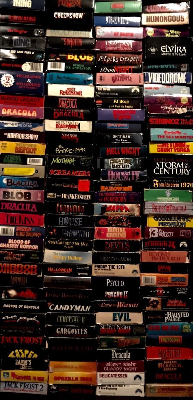 A large stack of books on top each other - VHS