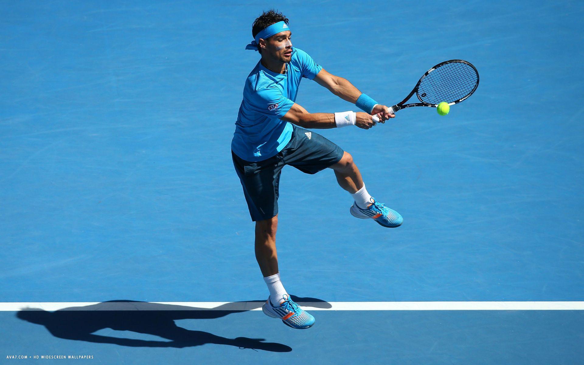 Italian tennis player Fabio Fognini in the middle of a play - Tennis