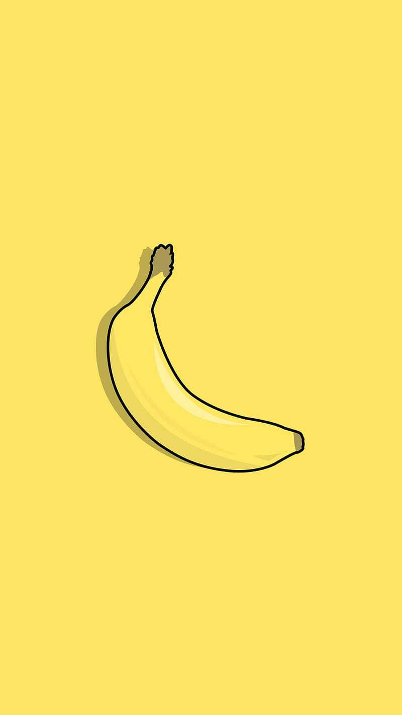 A yellow banana on a yellow background - Banana