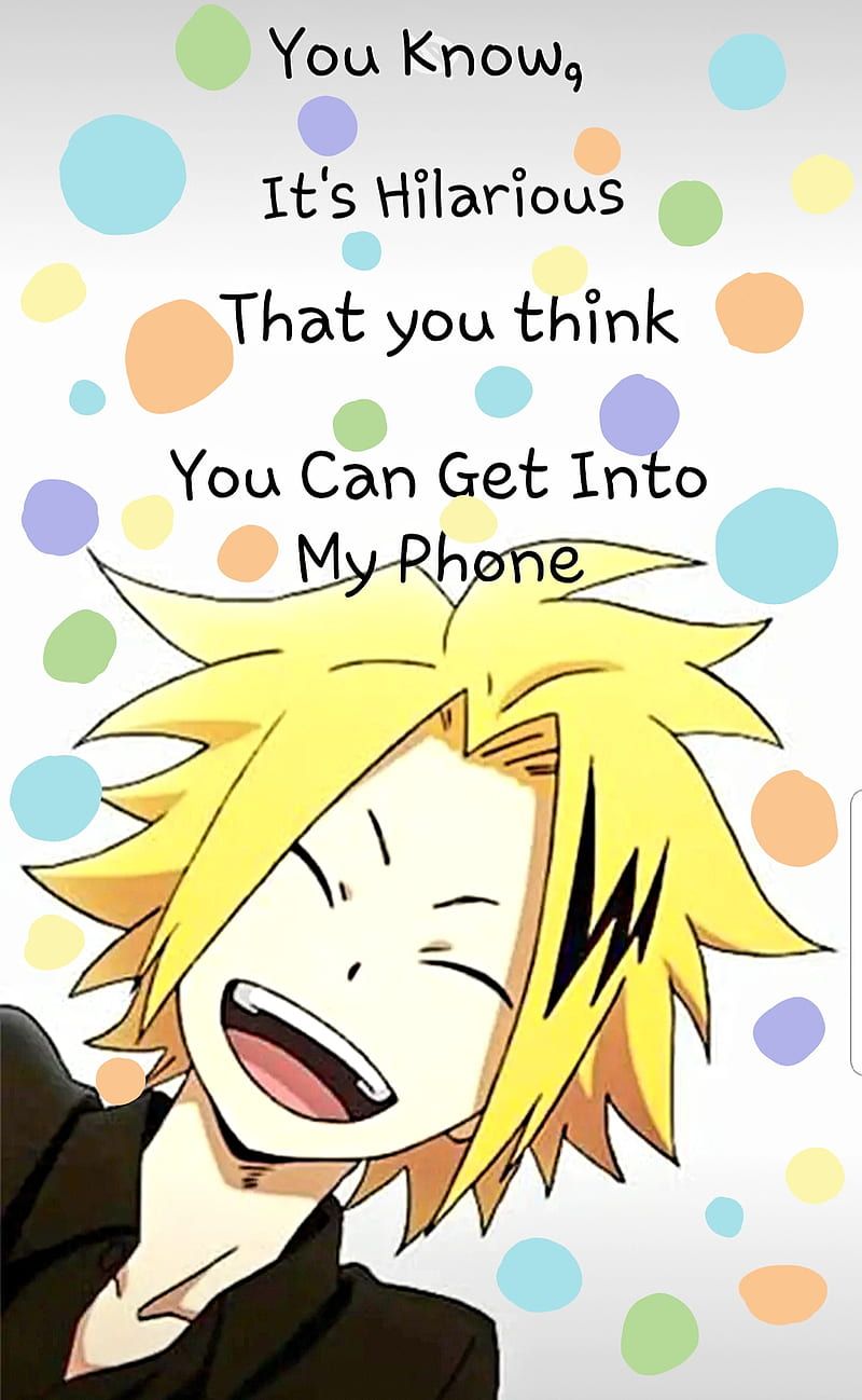 Anime phone background with a quote - Denki Kaminari