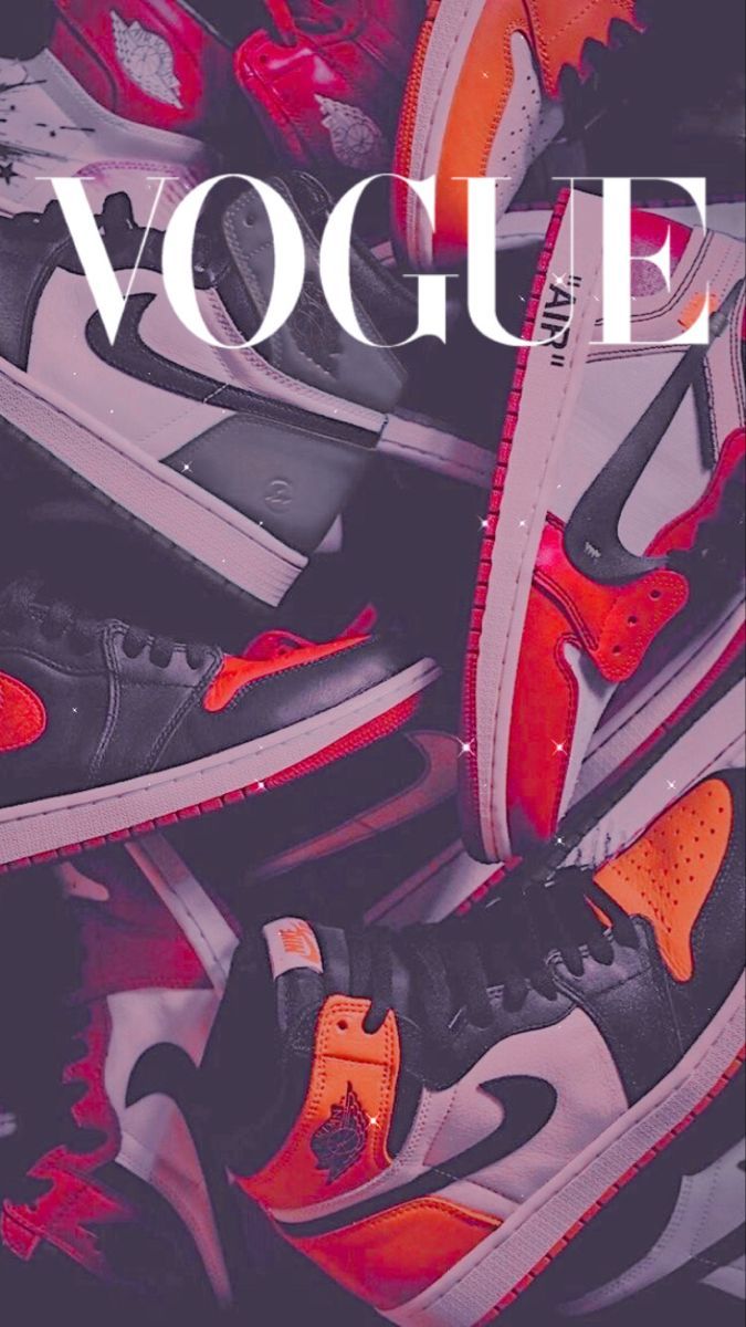 A pile of sneakers with the word vogue on top - Air Jordan, Vogue