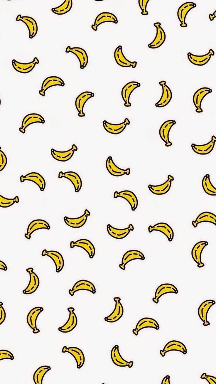 Pattern of yellow bananas on a white background - Banana