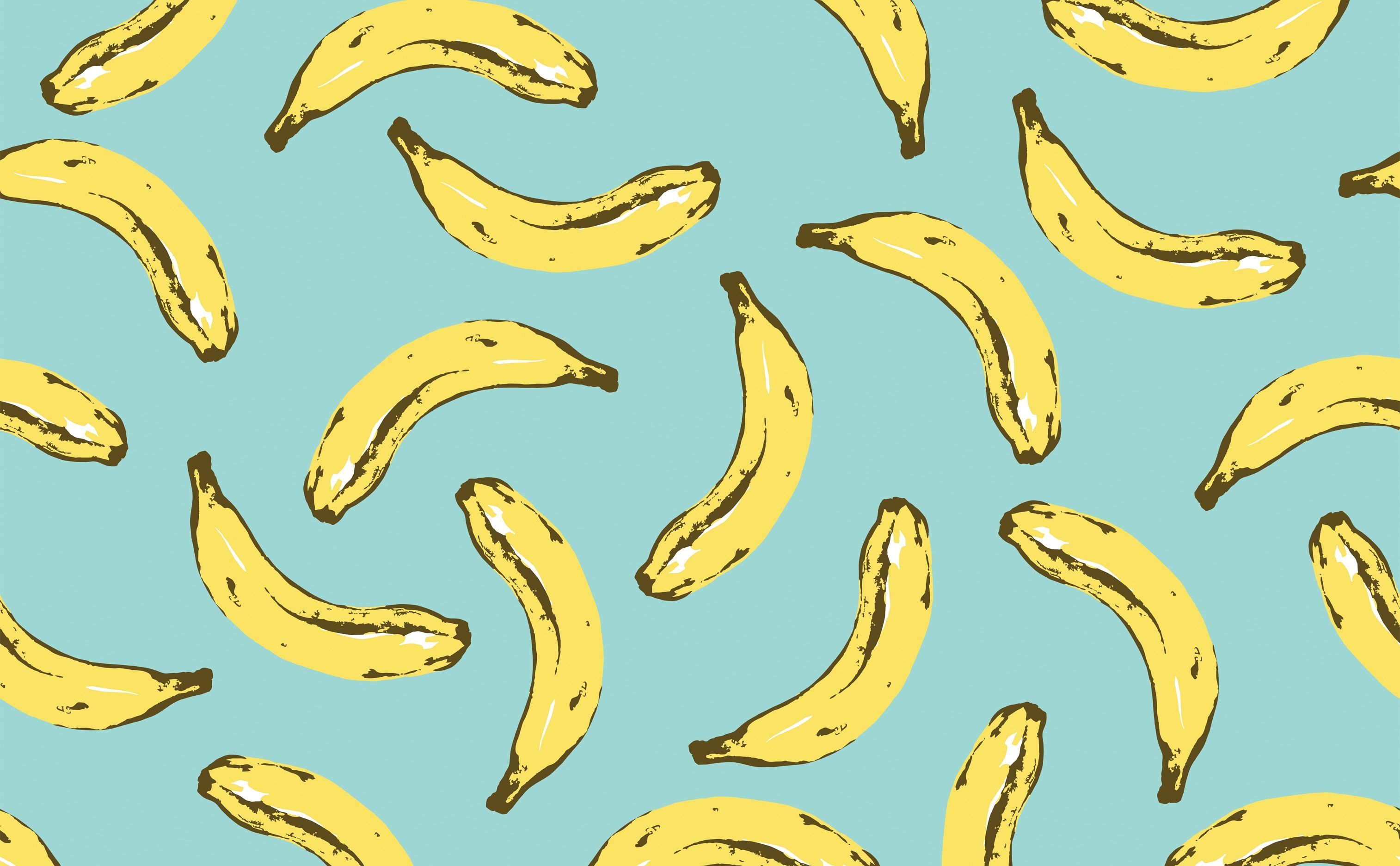 A blue background with yellow bananas - Banana