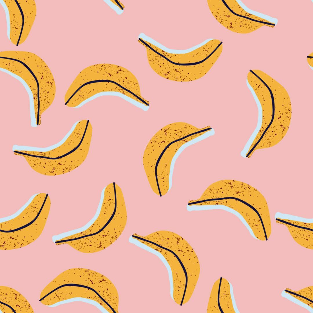 A pattern of bananas on pink background - Banana