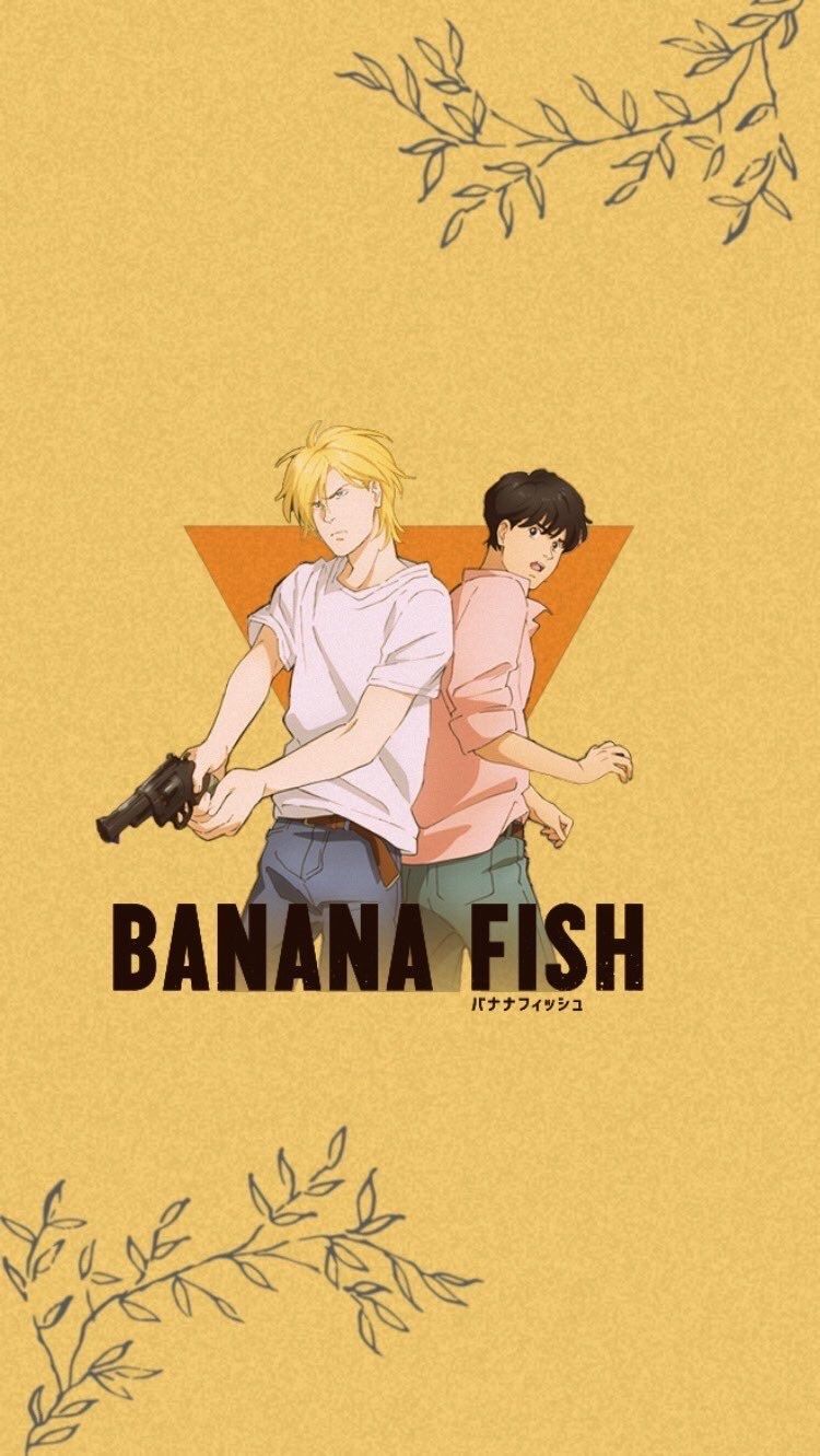 Banana Fish Anime Poster featuring Ash and Eiji standing back to back with their guns drawn - Banana