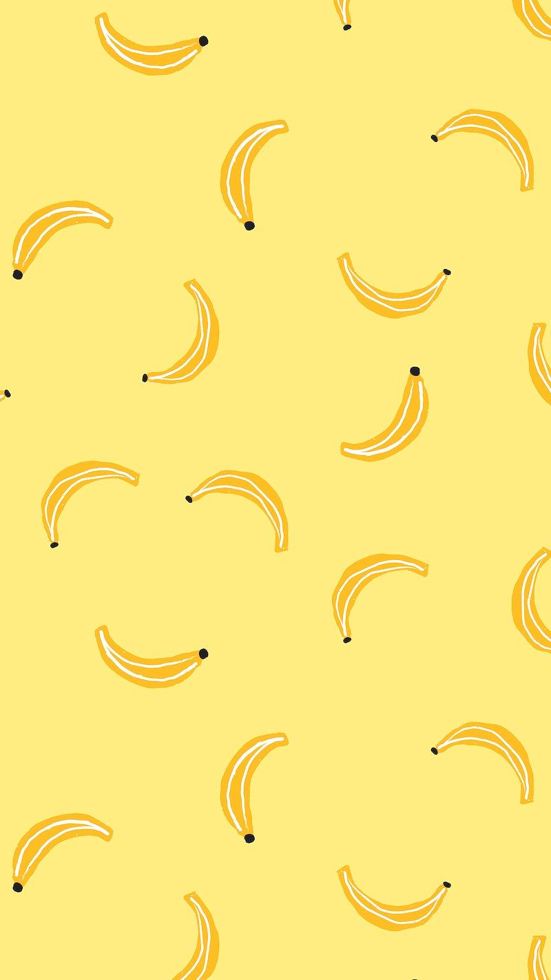 Yellow wallpaper with bananas on it - Banana