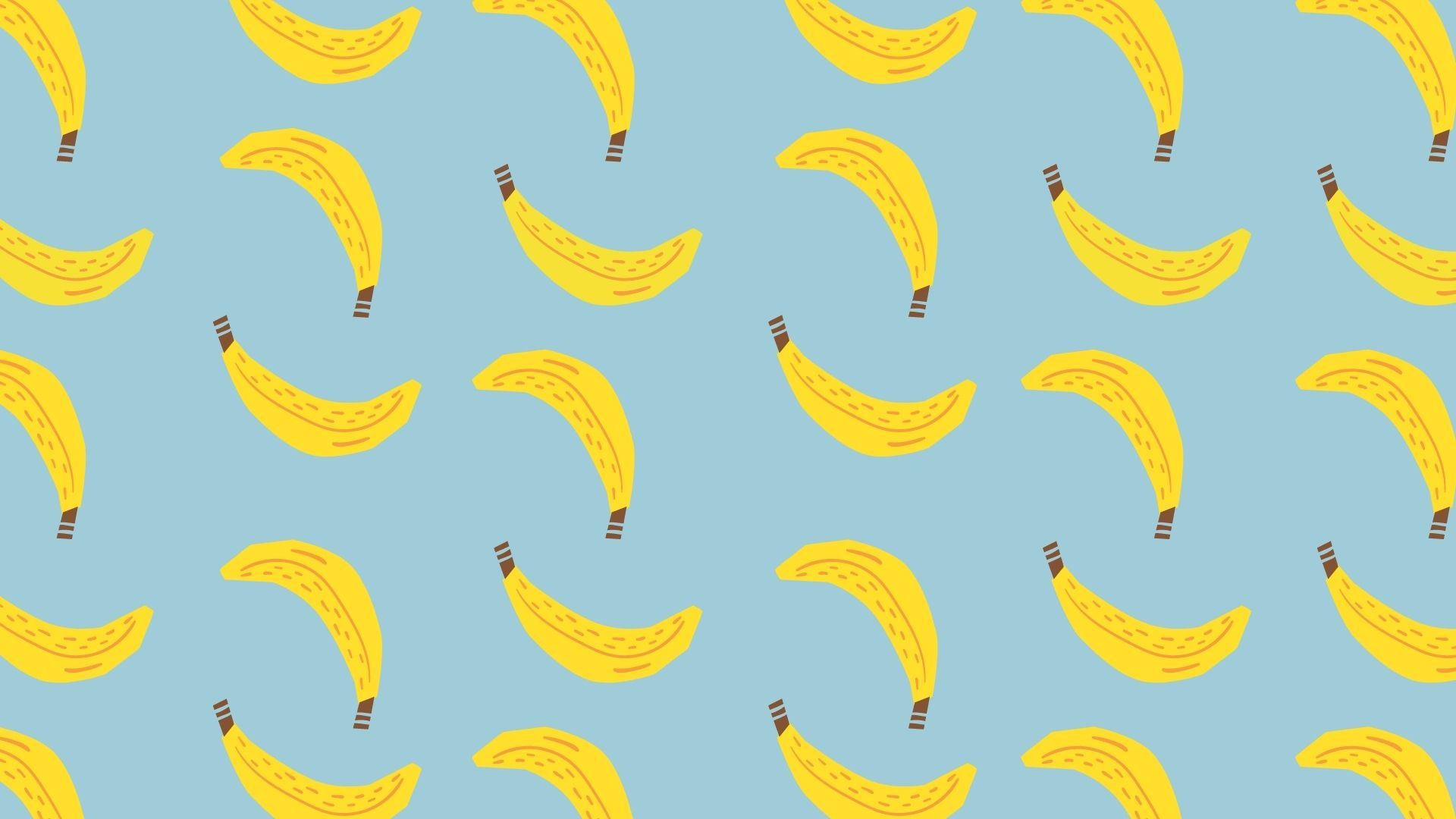 A blue background with yellow bananas on it - Banana