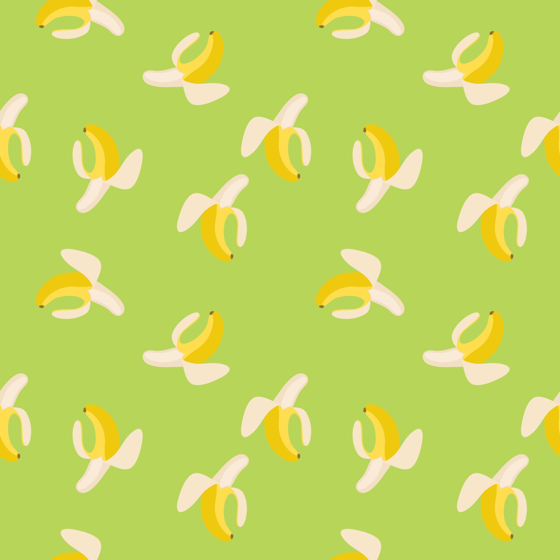 banana vector seamless background on light green background