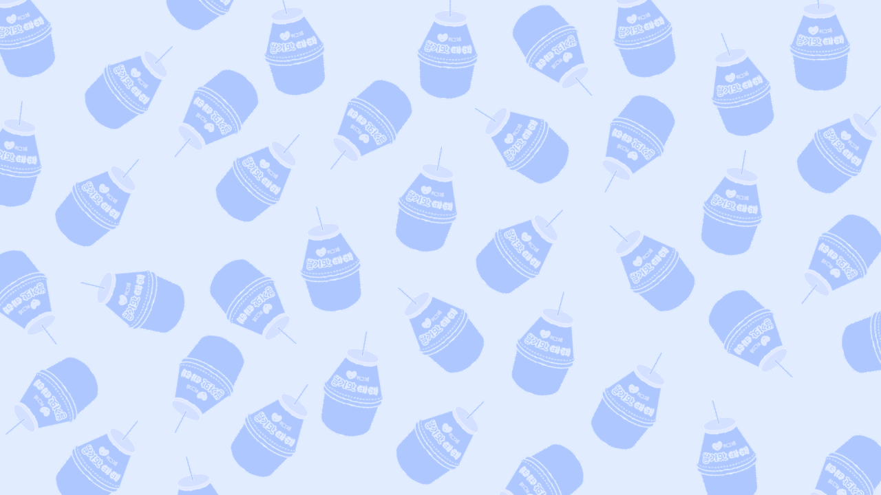 A blue pattern of baby bottles on a blue background - Milk, Korean
