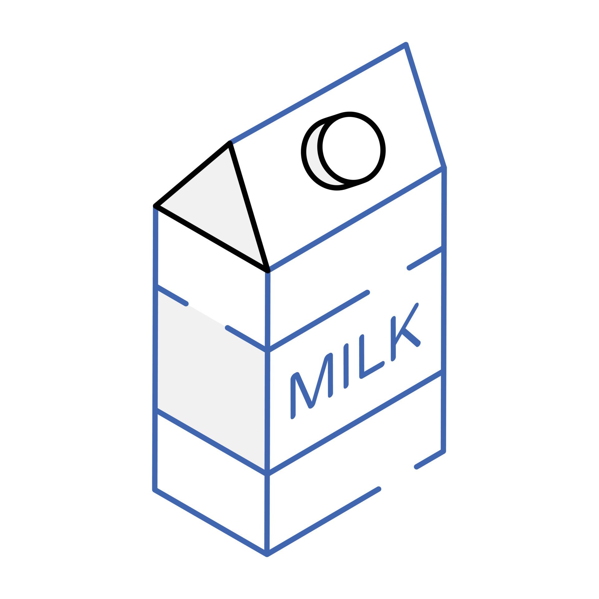 Customizable isometric icon of milk packet