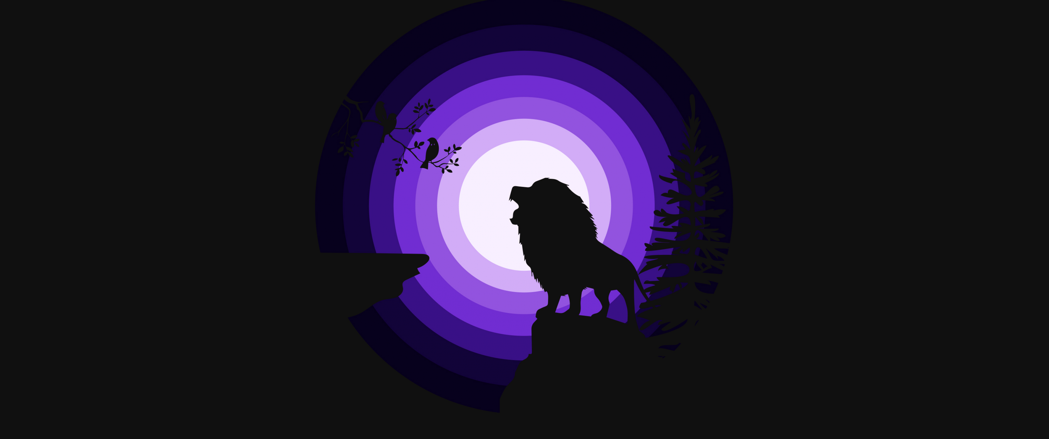 A lion silhouette is standing in front of an opening - Lion