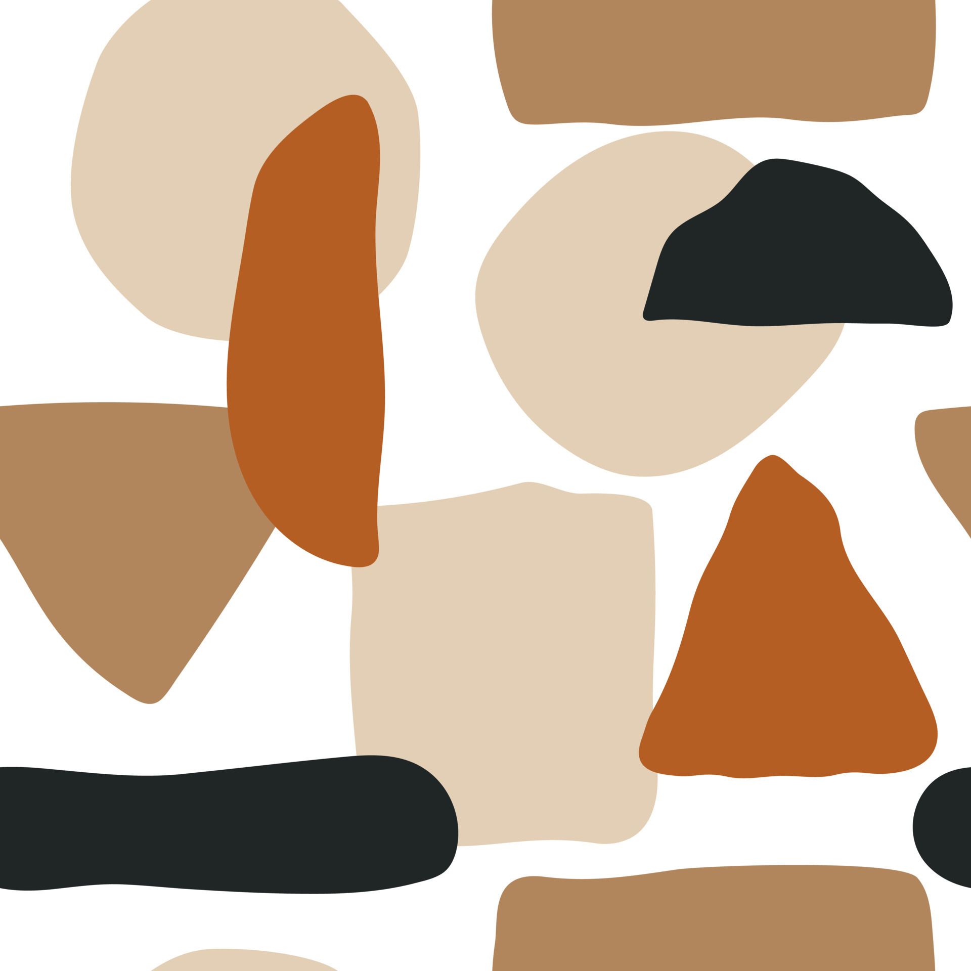 An abstract pattern of irregular shapes in earthy tones - Terrazzo