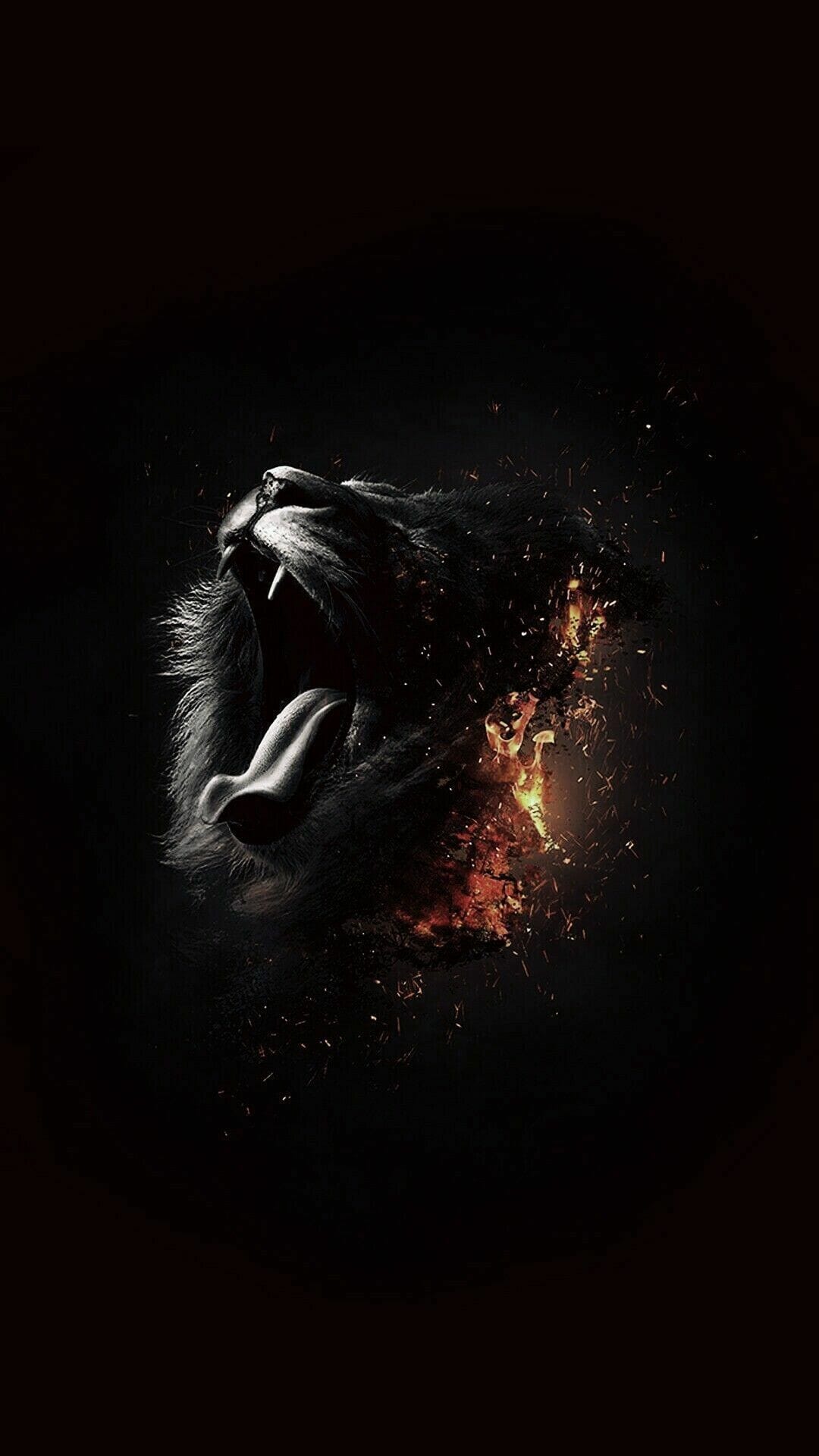 A lion with fire coming out of its mouth - Lion