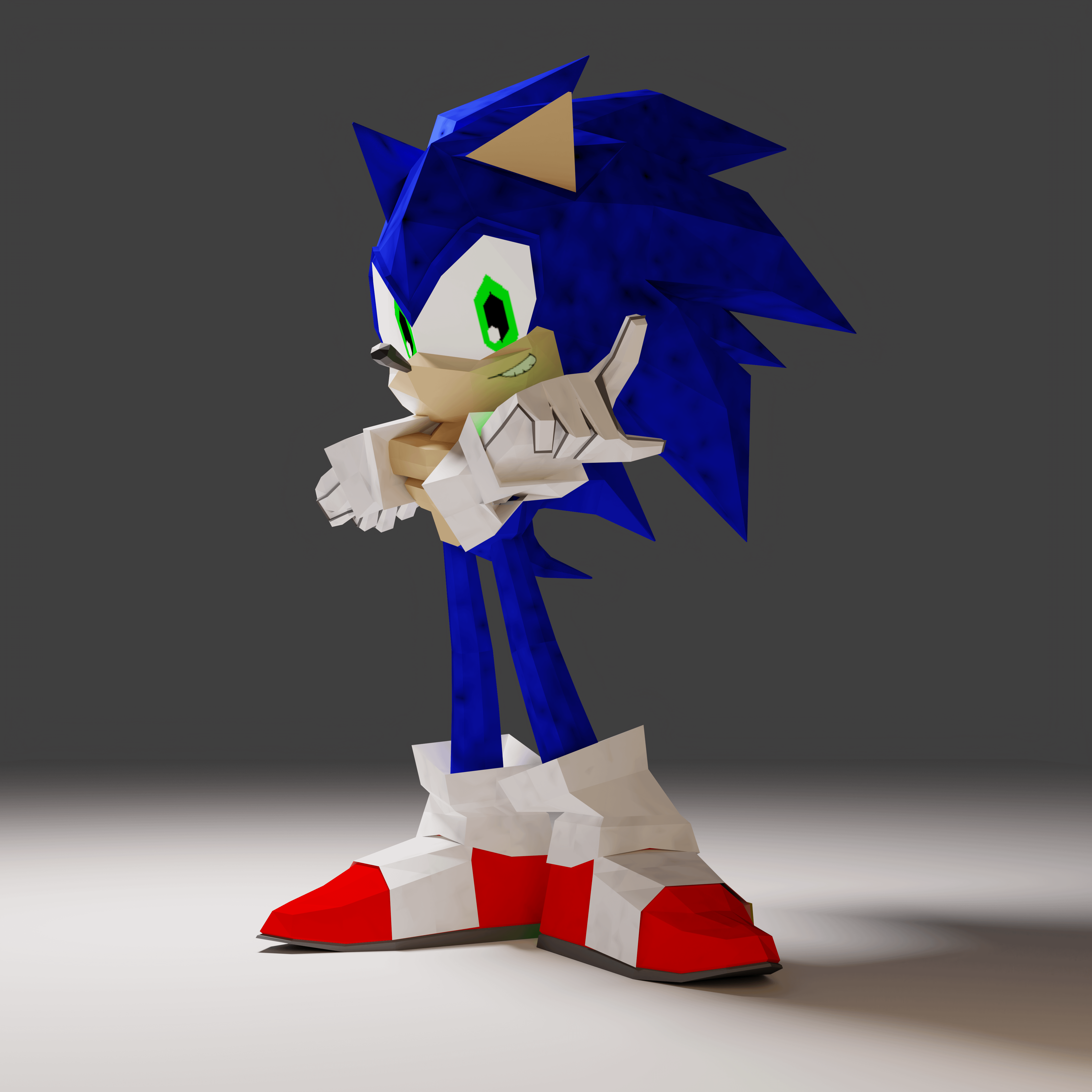 Some Low Poly Renders Of Sonic And Knuckles (and Apotos)