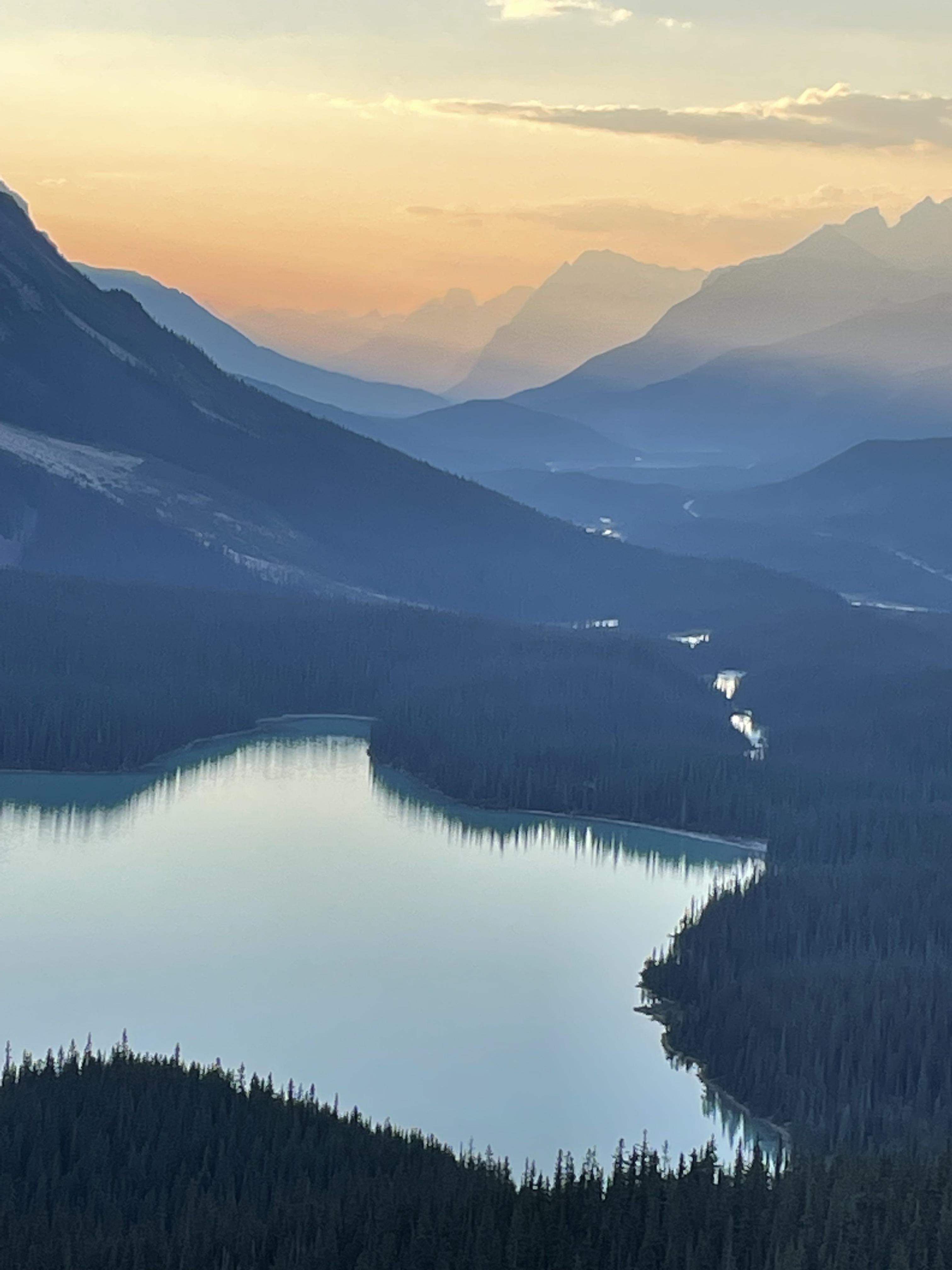 Don't tell anyone, but Peyto Lake at sunset is the most beautiful view in the whole area