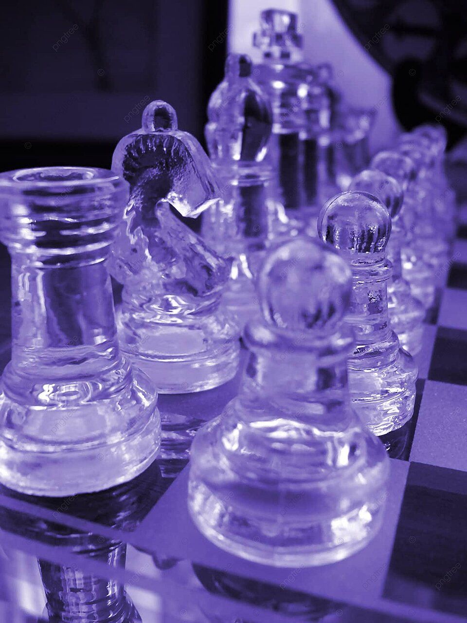 Glass chess pieces on a board - Chess