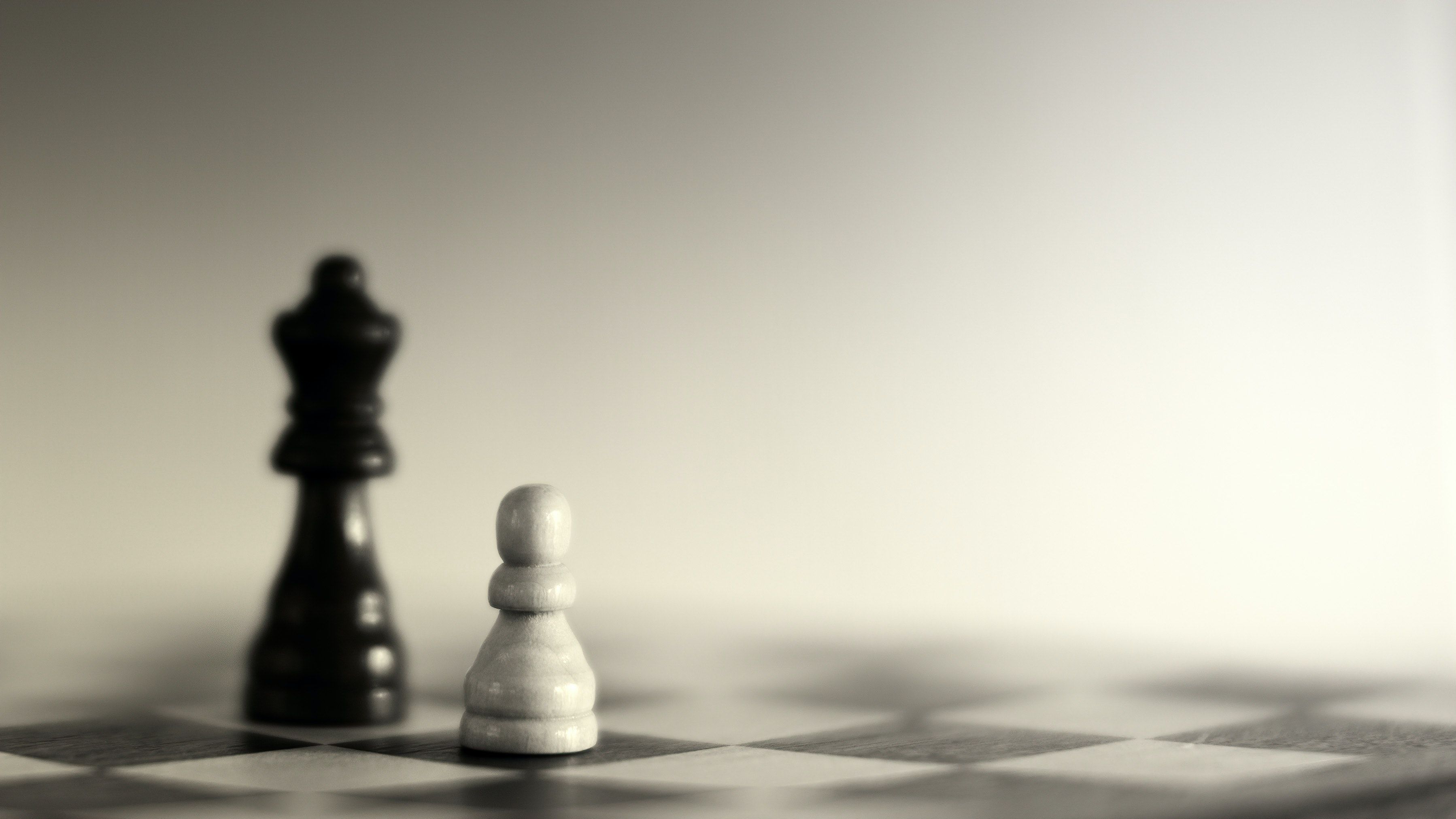 Grayscale Photography of Two Chess Pieces · Free