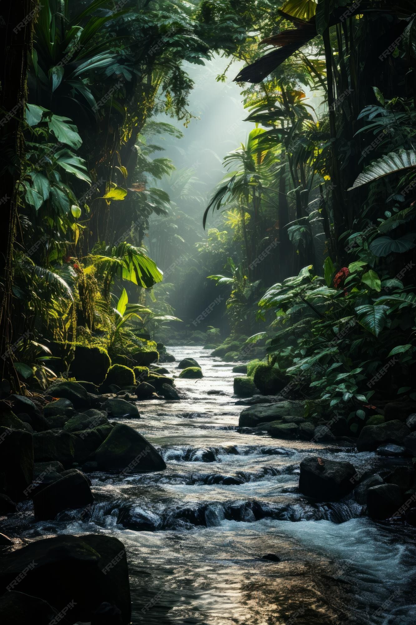 A river in the middle of a jungle - Jungle