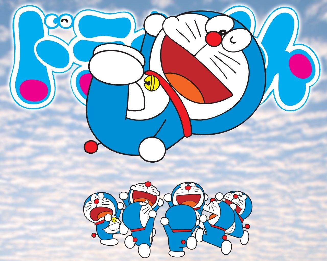 Doraemon and friends are flying in the sky - Doraemon