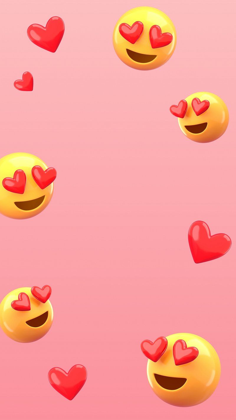 Heart eyes emoticons phone wallpaper