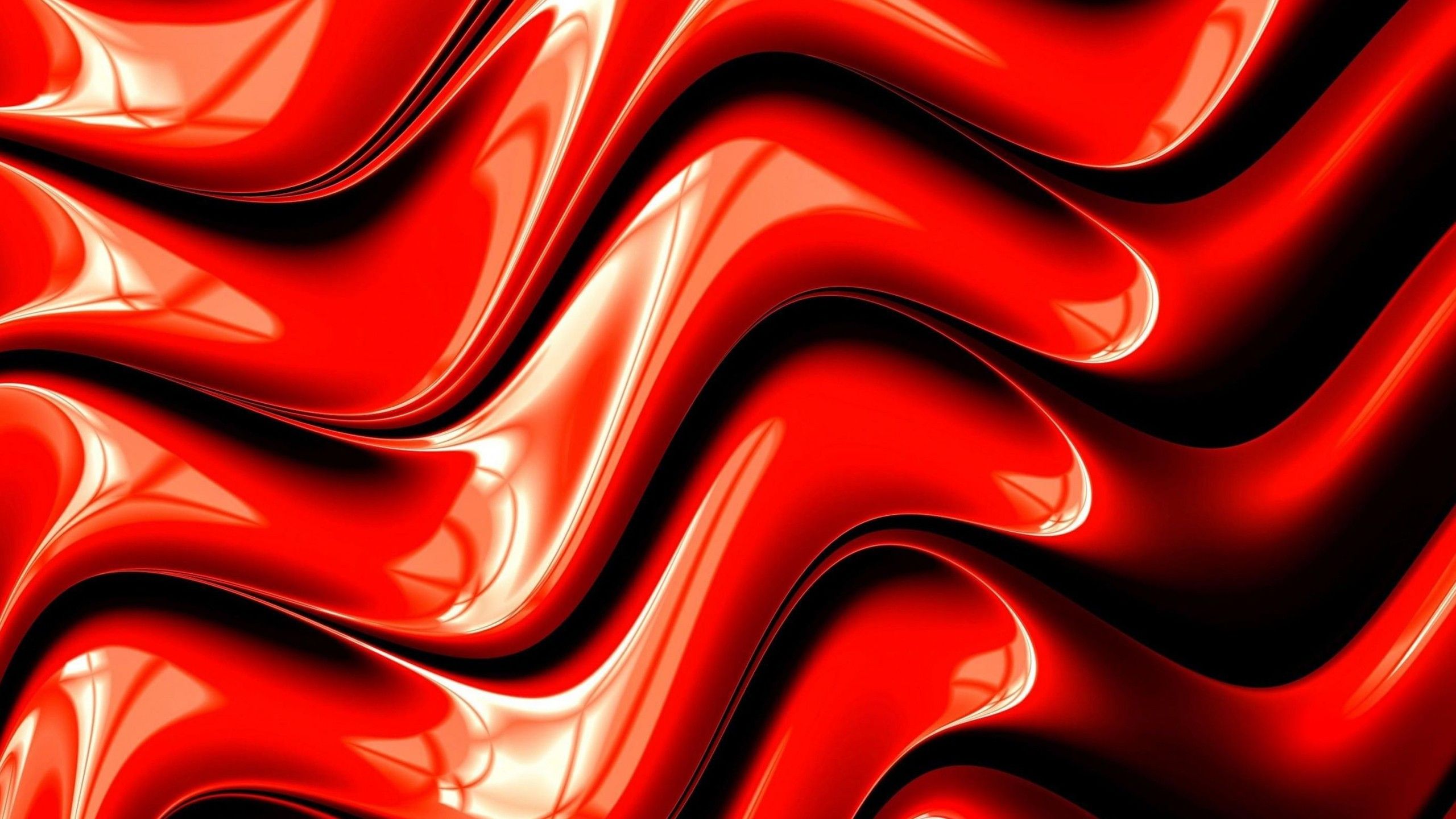 Red Wave Flows HD Red Aesthetic Wallpaper