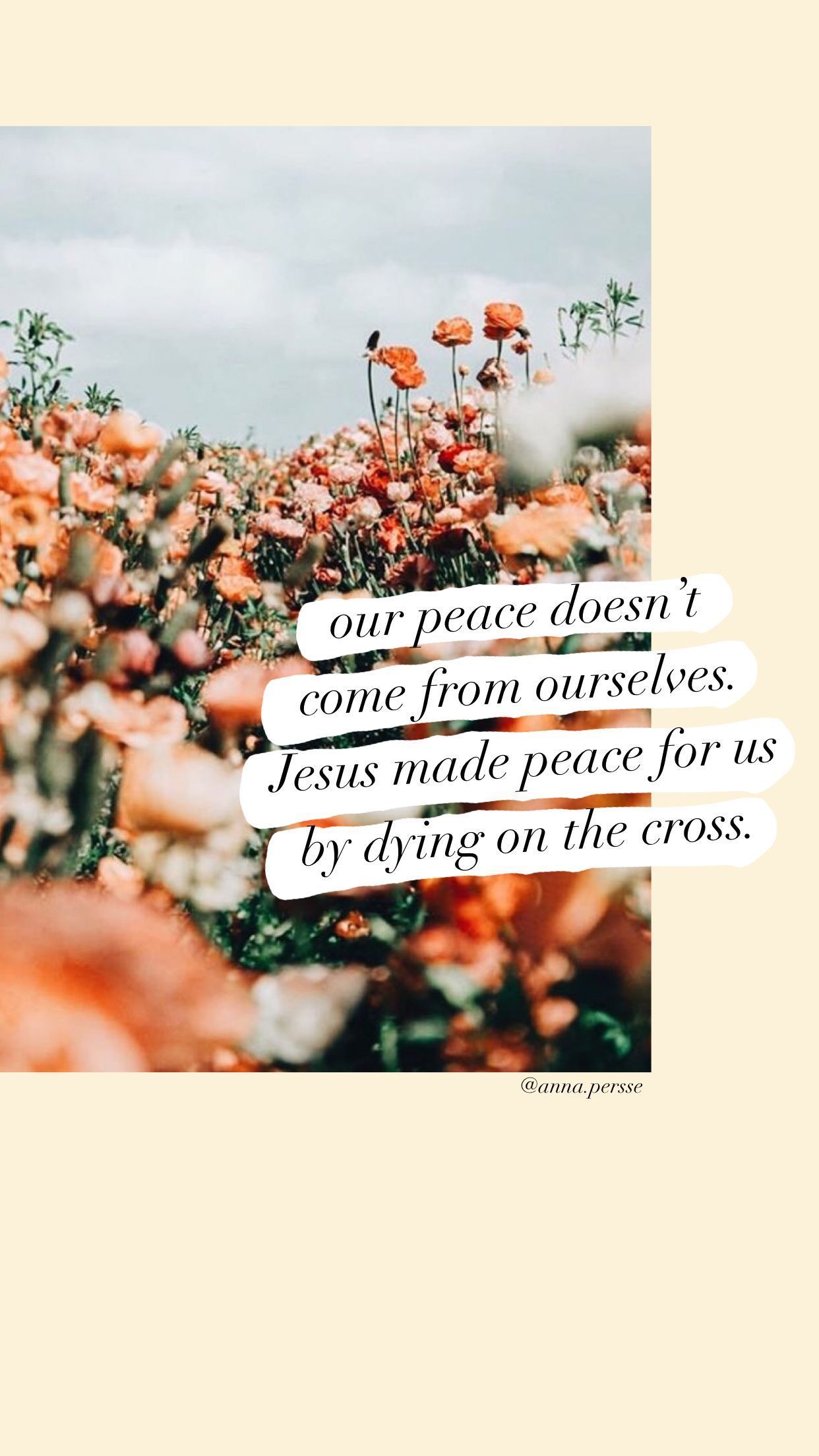 A quote from the bible with flowers in front of it - Jesus