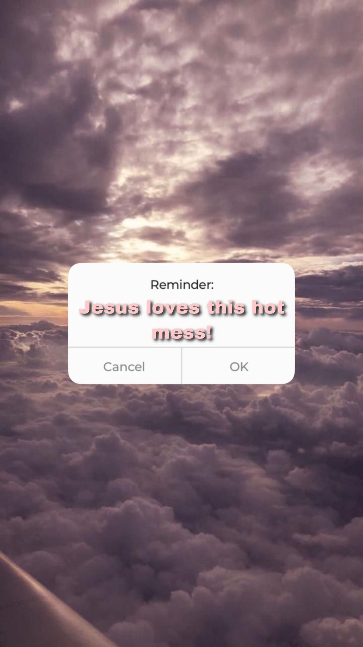 A screenshot of the screen showing jesus loving this hot mess - Jesus
