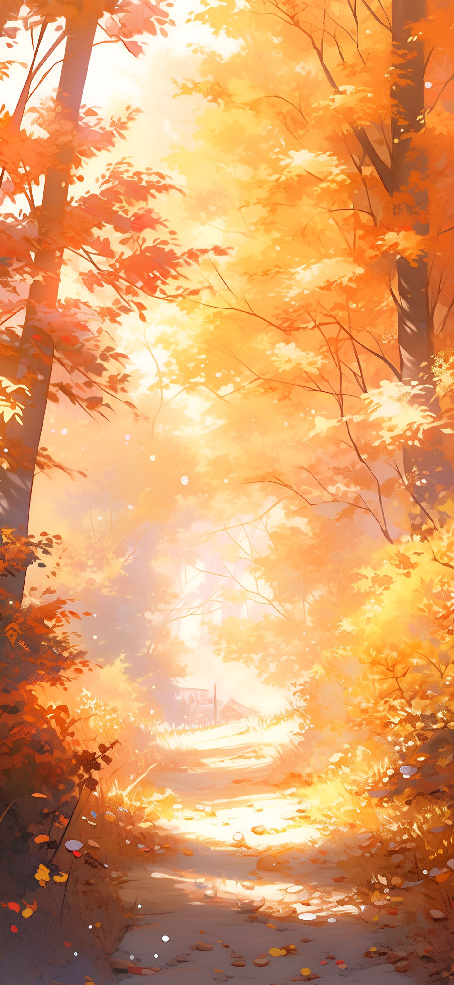 Sunny Autumn Forest Aesthetic Wallpaper Wallpaper iPhone