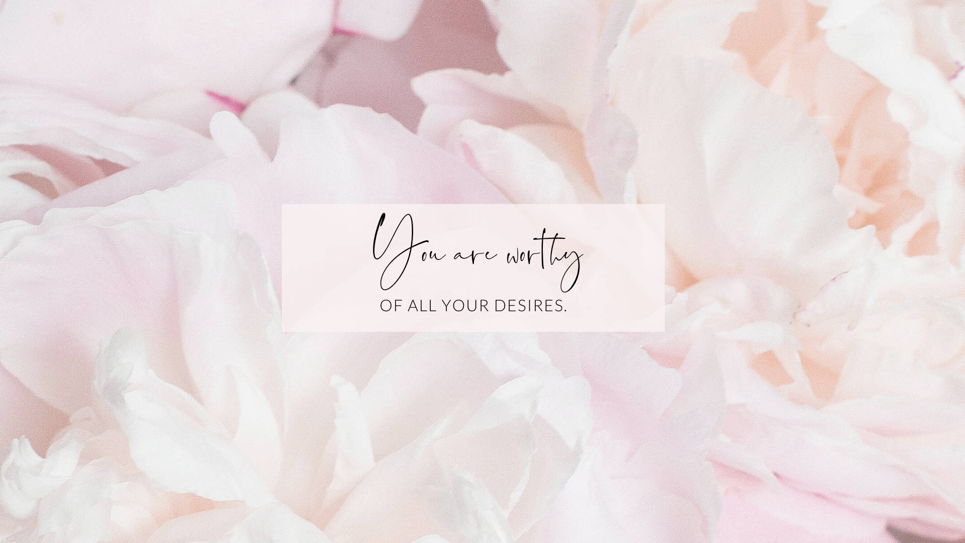 A pink and white flower background with a quote that says 